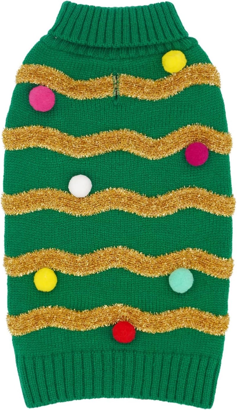 cyeollo Store Dog Sweater Dog Christmas Sweaters Turtleneck Glitter Holiday Doggie Clothes for Cold Weather Winter Pet Outfits for Dogs - Image 1